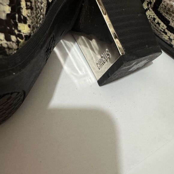 Circus by Sam Edelman Snakeskin Print Block Heel Boots Booties Sz 9 - Picture 10 of 13